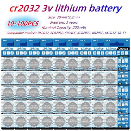 10-100 STK 200mAh CR2032 DL2032 ECR2032 3V Lithium Batteri Til Ur Legetøj Lommeregner Bilnøgle Fjernbetjening Knap Møntceller