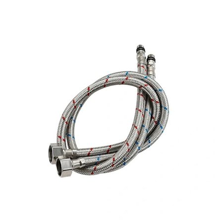 G 3/8 længde 60 cm panserslange til vandhane, 2 stk