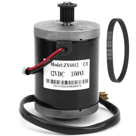 12V 100W Højhastigheds Børstemotor med 384 Remhjul Elektrisk Motor til Elektrisk Scooter