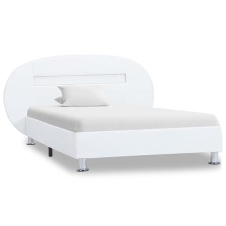 Vidaxl Sängram Med Led Vit Konstläder 90x200 Cm Vit