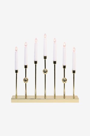 Star Trading - Lysestage Gustavo 7L - Messing - Adventslysestager - Fra Homeroom