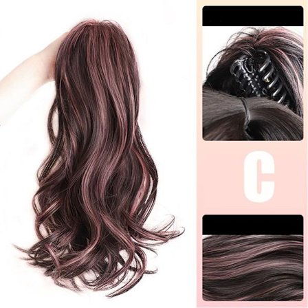 Synteettinen pitkä aaltoileva poninhäntä Kohokohdat poninhäntähiuslisäkkeet C C