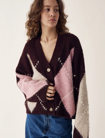 Noella N-Laiana Knit Cardigan - Burgundy - XS/S