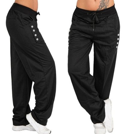 Dame Joggers Bukser Træningsdragt Bottom Casual Gym Bukser black.k