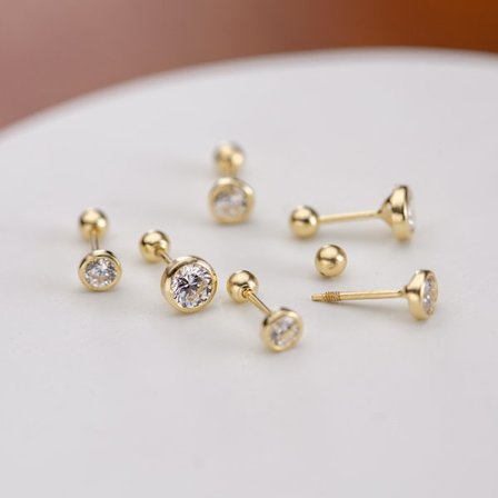 14K guld skruvörhängen femininitet minimalistisk guld förlustfri färg örhängen