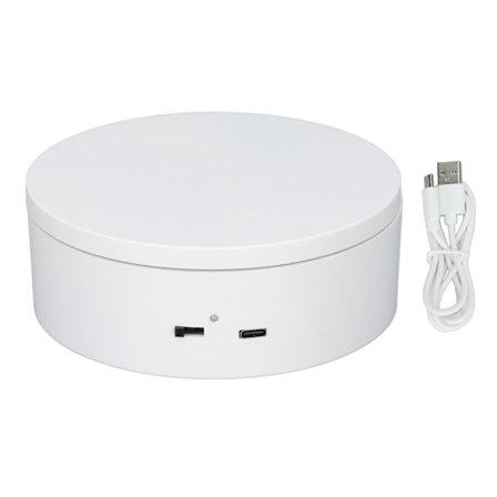 Hvit automatisk 360° roterende display dreieskive 3KG belastning elektrisk display dreieskive stativ for butikk Diameter 13cm/5in