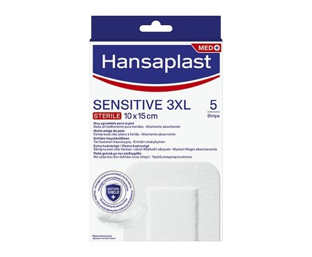 Hansaplast Plaster Sensitive 3XL 5 stk, Medicin & Pleje, Plastre, Sårplastre