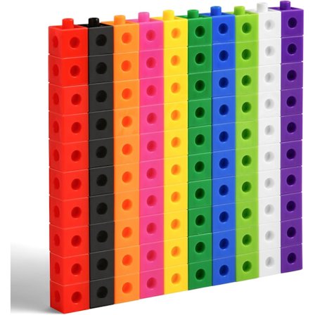 100 kpl Yhdistettäviä kuutioita 10 värissä, matematiikkakuutioita varhaiseen oppimiseen ja matematiikkaan, maagisia laskentakuutioita, 