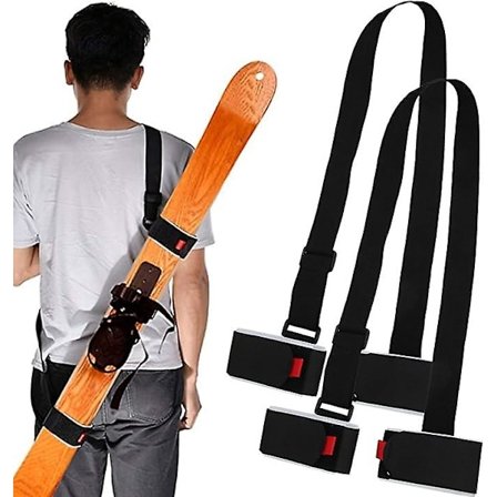 2-pack Skibärarrem Justerbar Skibärarrem för Skidor och Stavar, Axelrem för Skibärarrem