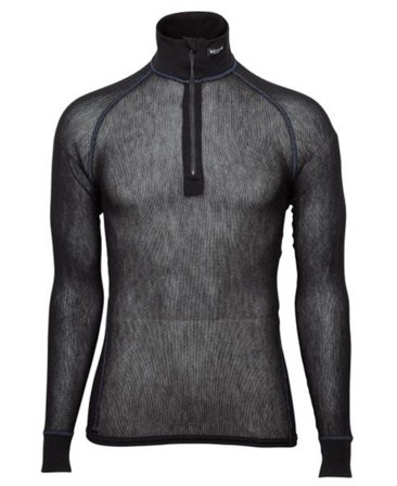 Brynje Wool Thermo Light Zip-polo 3/4 Black