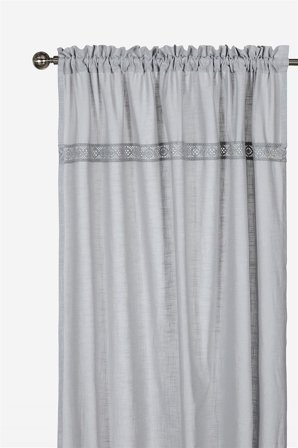 Cellbes of Sweden - Kanallengder med blonder Monica 2-pack i grå i størrelse 120 x 220 cm