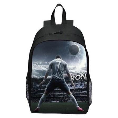 Painetut jalkapallotähdet, Messi Crow Mbappe Neymar opiskelijoiden sarjakuva olkalaukku - 26