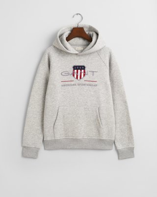 GANT - Archive shield hettegenser til ungdom light grey melange