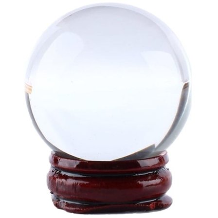 Luonnollinen harvinainen aasialainen kvartsikristallipallo 40mm puisella jalustalla kodin sisustukseen, Feng Shuihin ja onneen