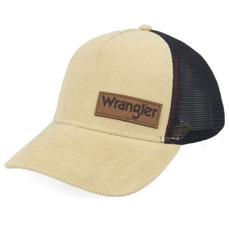 Wrangler - Beige trucker Keps - Herder Corduroy Cap Beige A-frame Trucker @ Hatstore
