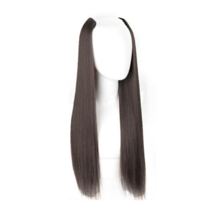Hårforlengelsesdel Universal Dame Enkelt Stykke U-formet Usynlig Umerket Syntetisk Parykkdel Brun Svart Rett 45cm / 17.7in