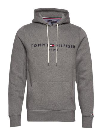 Tommy Logo Hoody Hoodie Trøje Grå Tommy Hilfiger