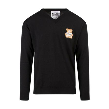 Moschino V-neck Strik Sort, Herre