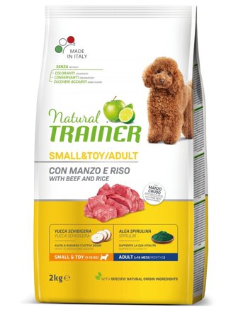 Natural Trainer Crocchette Manzo/Riso Per Cani Adulti Taglia