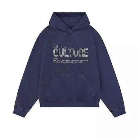 Ny Efterår Vinter Bogstav Rhinestone Løs Amerikansk Stil Hættetrøje Retro Mode Trendy Trøje Unisex 0,48 kg Letvægt Blå