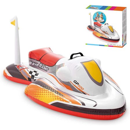 Uppblåsbar vattenskoter vattenleksaker kompatibel Barn Klassisk motorbåtsdesign Luft