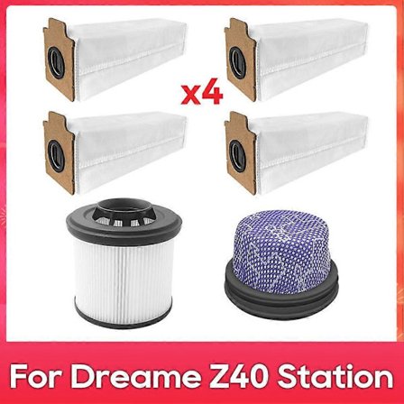 För Dreame Z40 Station Reservdelar Tillbehör Förfilter Dammpåse Robotdammsugare Kit