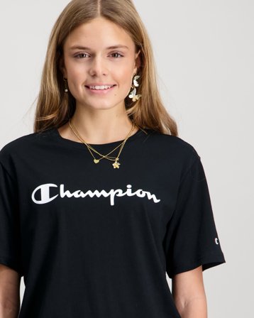 Champion SS Tee Svart T-skjorter Jente - Kids Brand Store