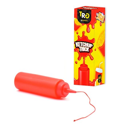 Ketchup-trickdisplay för magiska shower, överraskningseffekt