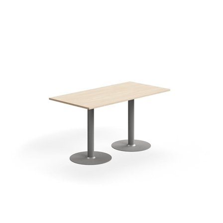 Table ALVA, 1400x700x720 mm, floor fixed, high pressure laminate, silver/birch