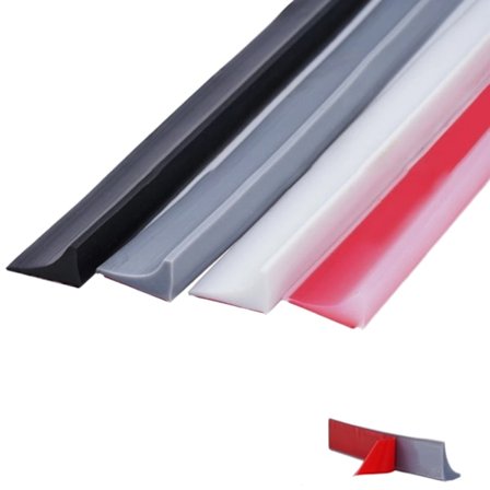 Badevandstop i silikone, kompatibelt med brusekabine, skridsikker tør- og vådseparation, køkkenbordplade, spalteblokering, vandstop, hvid (100 cm)