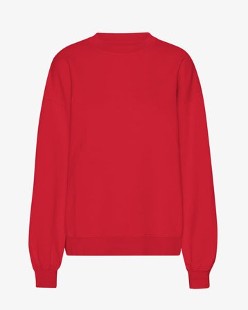 Organic Oversized Crew - Scarlet Red