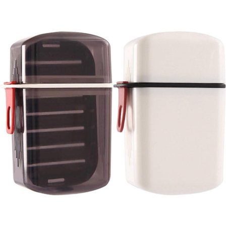 ING Sæbeskål med 2 12 x 7 x 4,5 cm Sæbeholdere Praktisk Sæbeskål Aftageligt Tilbehør Nem at Rengøre Holder Sæben Tør Sæbeboks Plast og