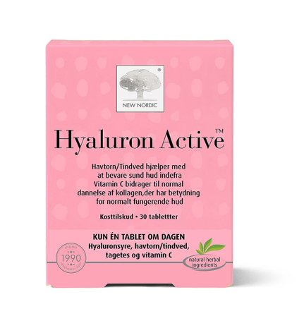 New Nordic Hyaluron Active 30 tabl., Helse & Madvarer, Hud, Hår & Negle, Kosttilskud Til Huden