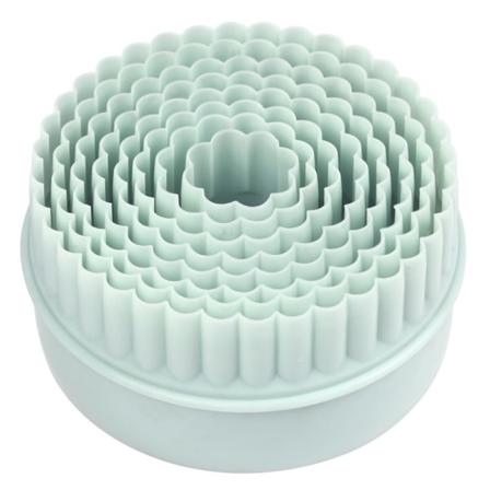 Kjeksformer - To-sidig rund kjeksform, kjeksformer og fondantkakeform - Sett med 8 plastkjeksformer.
