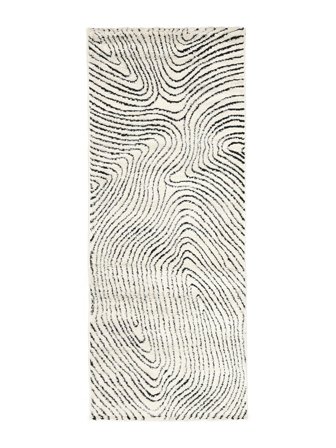 Chaima 80X200 Mały Kremowa Biel/Czarny Chodnik Dywan