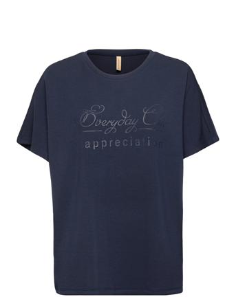 Sc-Banu T-shirts & Tops Short-sleeved Blå Soyaconcept