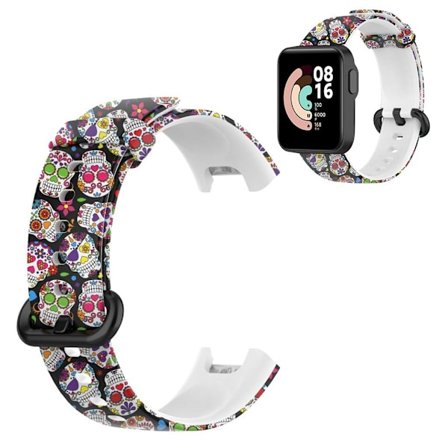 Xiaomi Mi Watch Lite / Redmi Watch pattern silicone watch band - Colorful Skull