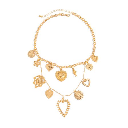 Halskæde med multi-hjerte vedhæng til kvinder