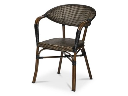 Stol Karm Monaco Texteline svart/brun - Lyreco - Kontorsmöbler och inredning - Utemöbler - Stolar och fåtöljer