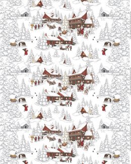 Metrikangas Joulu Tomtebyn Off-white