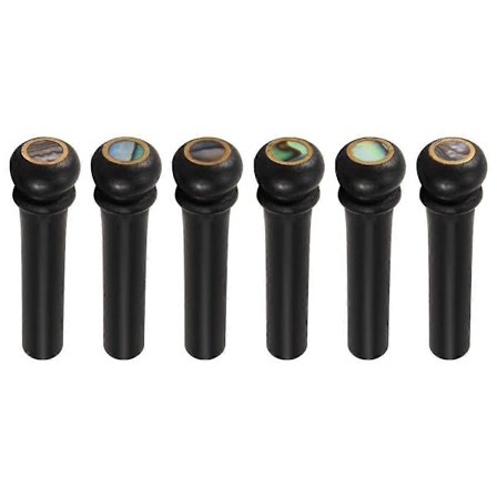 6 kpl Musta Kuori Kitara Silta Luu Tapit Sarja Vihreällä Abalone Pisteellä Akustisen Kitaran Tarvikkeille