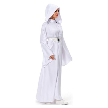Star Wars: Prinsessan Leia Cosplay Kostym Klänning Bälte Peruk Halloween party komplett set Klänning L