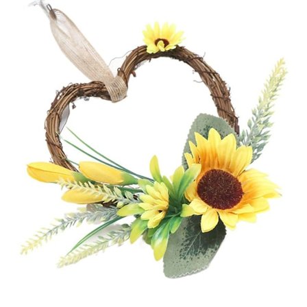 Hjerte krans dekorasjon kunstig peon blomsterkrans