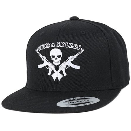GUNS n SKULLS - Logo Black Snapback Snapback Black Cap - @ Hatstore