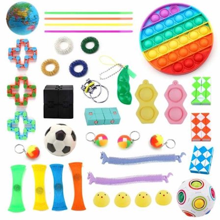 Fidget Toys - Lelupakkaus aikuisille ja lapsille - 38 kappaletta Rainbow Pop Circle -leluja