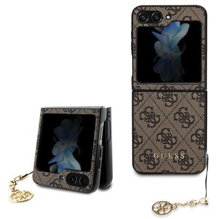 Guess 4G Charms Collection-etui til Samsung Galaxy Z Flip 5 - brun