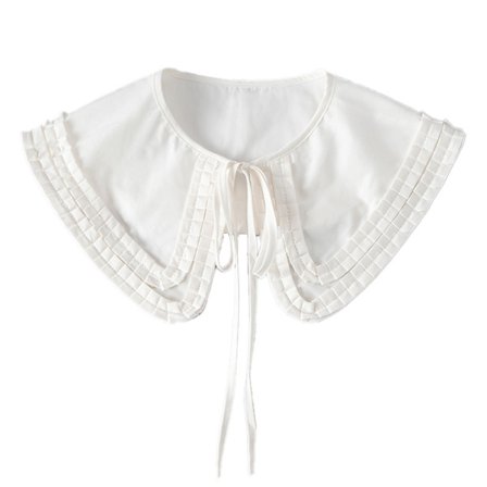 Blonde falsk krage i blonde, avtakbar blusekrage med firkantmønster, vintage halv falsk skjorte, justerbar slips-halsdekorasjon for kvinner, jenter, 