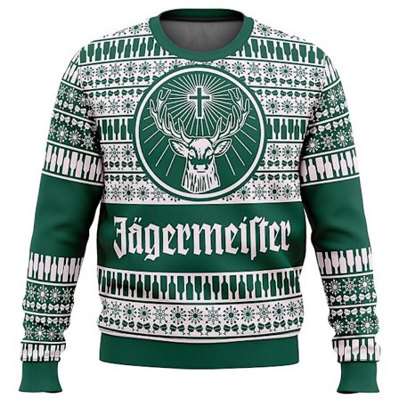 Jagermeister Grim Jultrøje Gave Julmanden Trøje Herre 3d Sweatshirt Og Top Efterår Og Vinter Clot qd Bedst