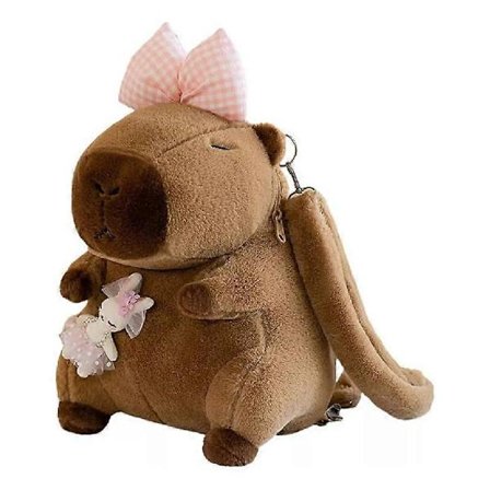 Plysjveske ryggsekk formet som capybara, plysjryggsekk