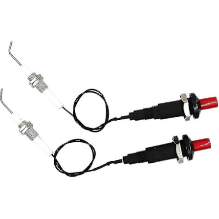 2-pakks Piezo-tenner for gassgrill med trykknapp, universal gjengede keramisk elektrode, 30 cm